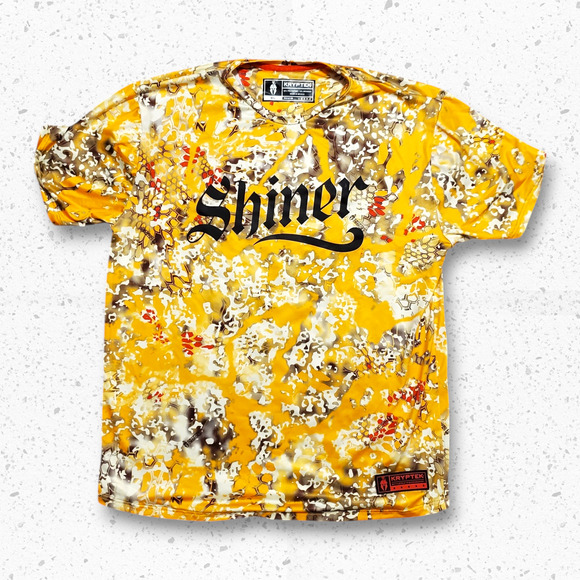 Shiner Beer Kryptek Battlefield to Back Country Shirt Sz XL Gold Camo - Picture 1 of 4
